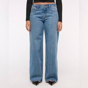 Abercrombie curve love low rise ultra loose jean